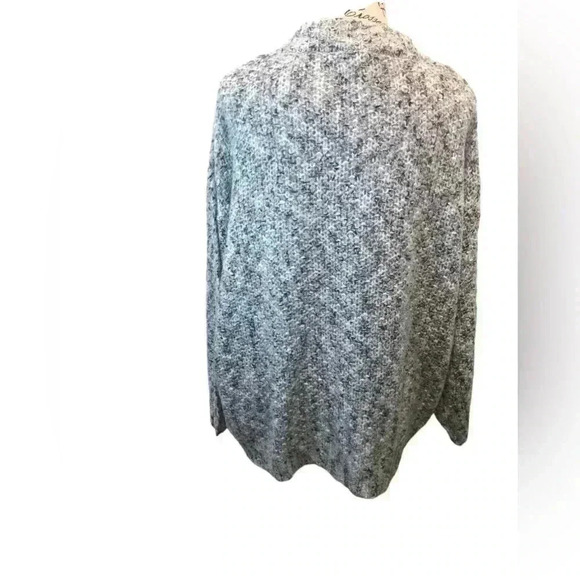 Like Love Large oversized Gray Black Marled Open Knit Sweater L/S - Picture 2 of 4
